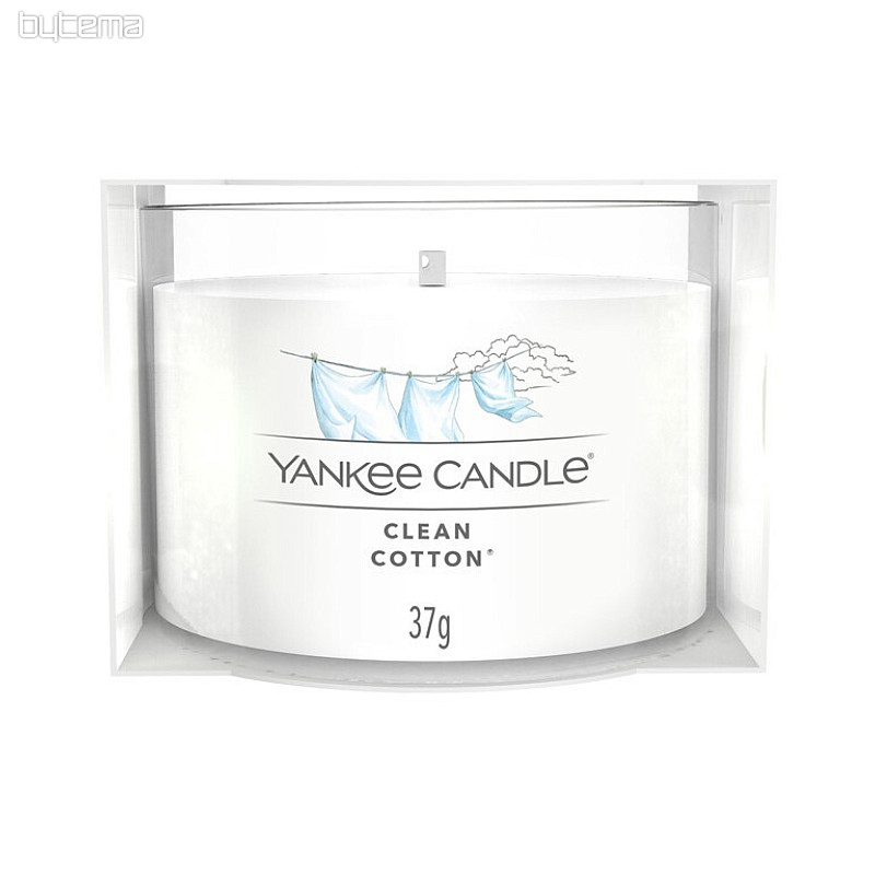 sveča YANKEE CANDLE vonj CLEAN COTTON V KOZARCU 37g