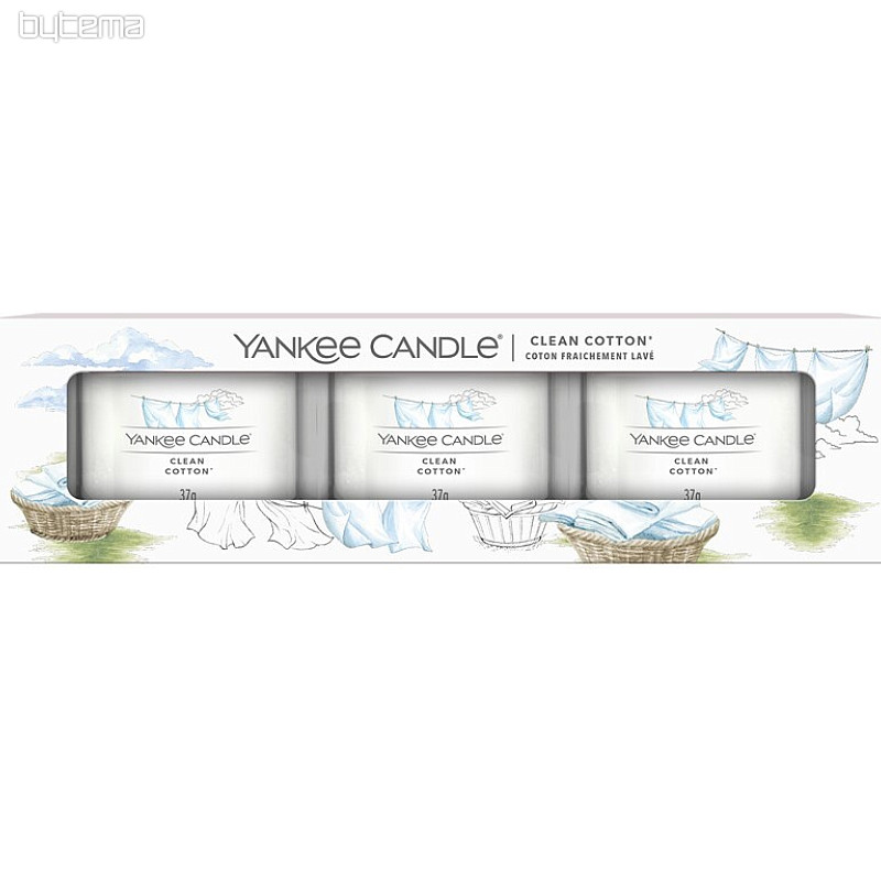 sveča YANKEE CANDLE dišava CLEAN COTTON SET 3 kos