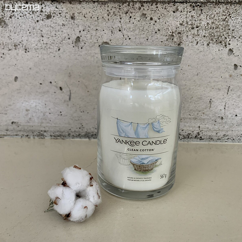 sveča YANKEE CANDLE dišava CLEAN COTTON GLASS LARGE 2 WICKS