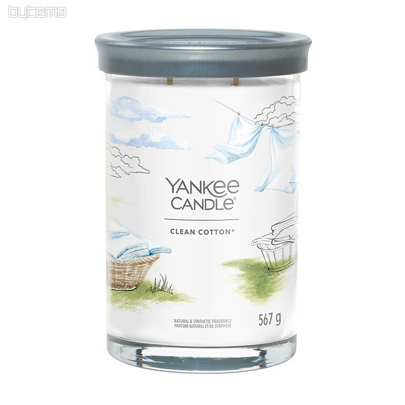 sveča YANKEE CANDLE dišava CLEAN COTTON TUMBER LARGE 2 WICKS