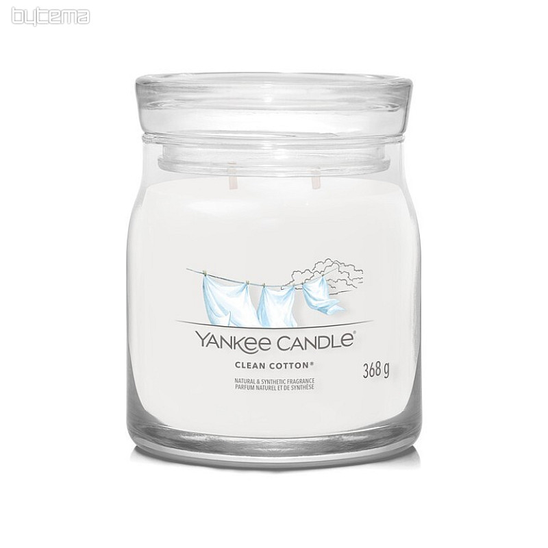 sveča YANKEE CANDLE vonj CLEAN COTTON GLASS MEDIUM 2 WICKS