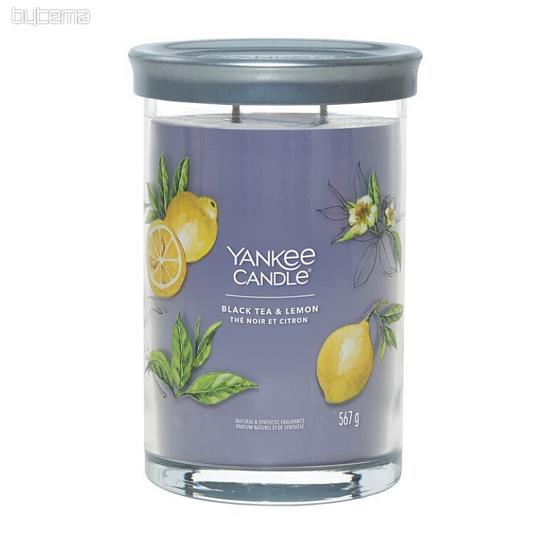 sveča YANKEE CANDLE dišava BLACK TEA & LEMON TUMBER LARGE 2 WICKS