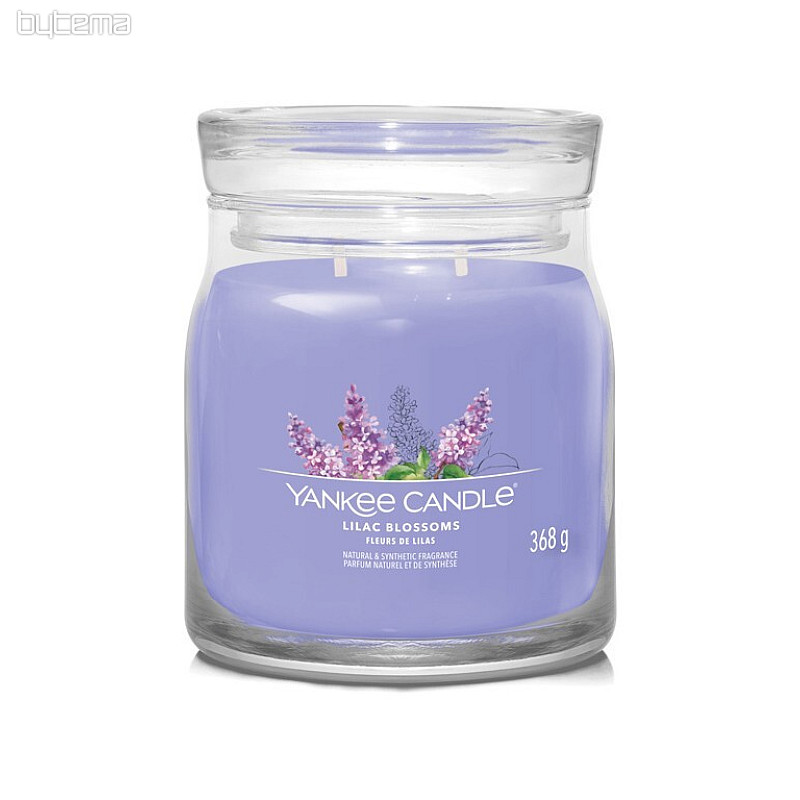 sveča YANKEE CANDLE dišava LILAC BLOSSOMS GLASS MEDIUM 2 stenja