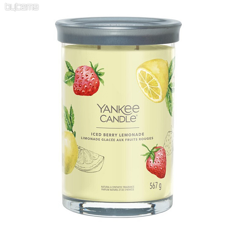 sveča YANKEE CANDLE vonj ICED BERRY LEMONADE TUMBER LARGE 2 stenja