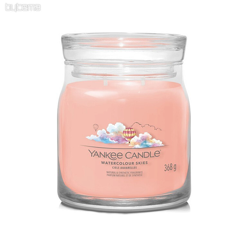 sveča YANKEE CANDLE vonj AKVARELA SKIES GLASS MEDIUM 2 stenja