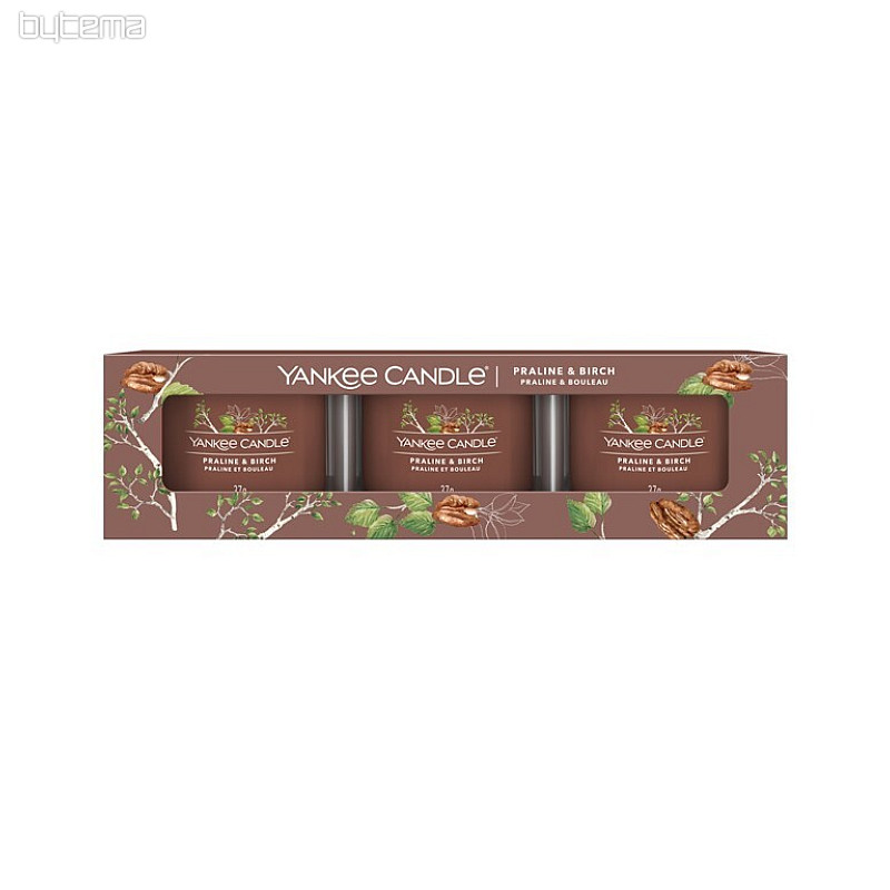 sveča YANKEE CANDLE dišava PRALINE &amp; BREZA SET 3 kos