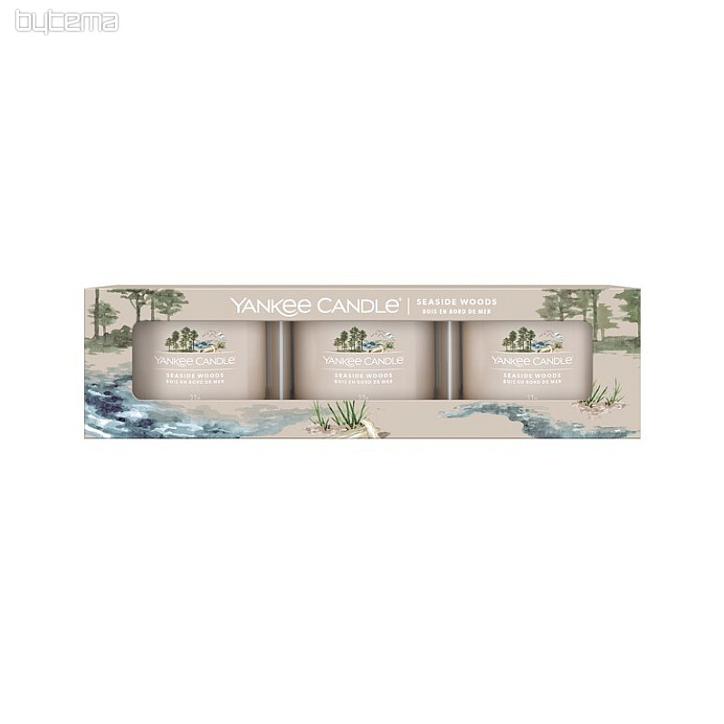 sveča YANKEE CANDLE dišava SASIDE WOODS SET 3 kos