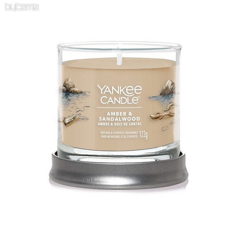sveča YANKEE CANDLE dišava JANTAR in SANDALOVINA GRODČEK SMALL