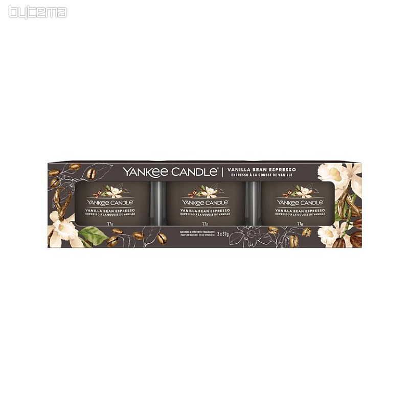 sveča YANKEE CANDLE dišava VANILLA BEAN ESPRESSO SET 3 kosi