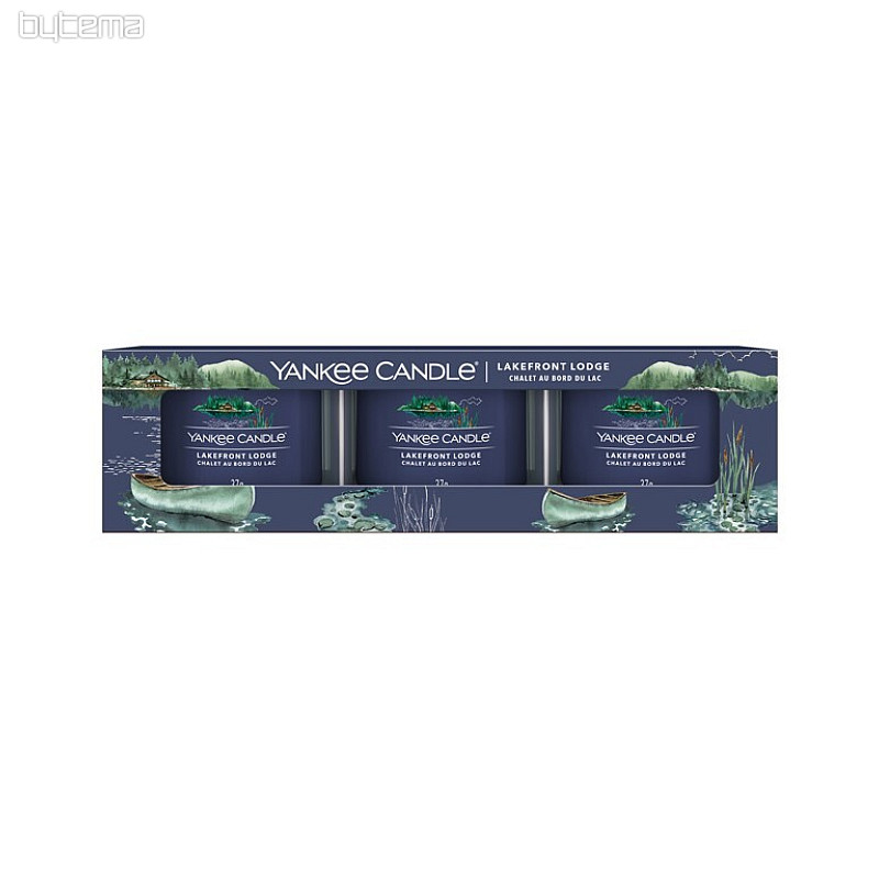 sveča YANKEE CANDLE dišava LAKEFRONT LODGE SET 3 kos