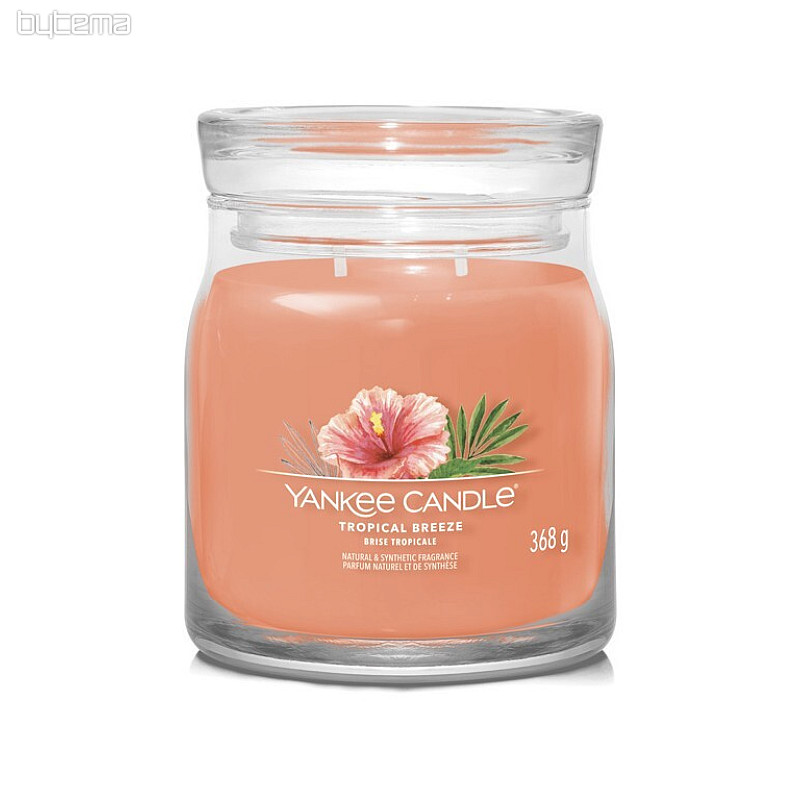 sveča YANKEE CANDLE dišava TROPICAL BREEZE GLASS MEDIUM 2 stenja