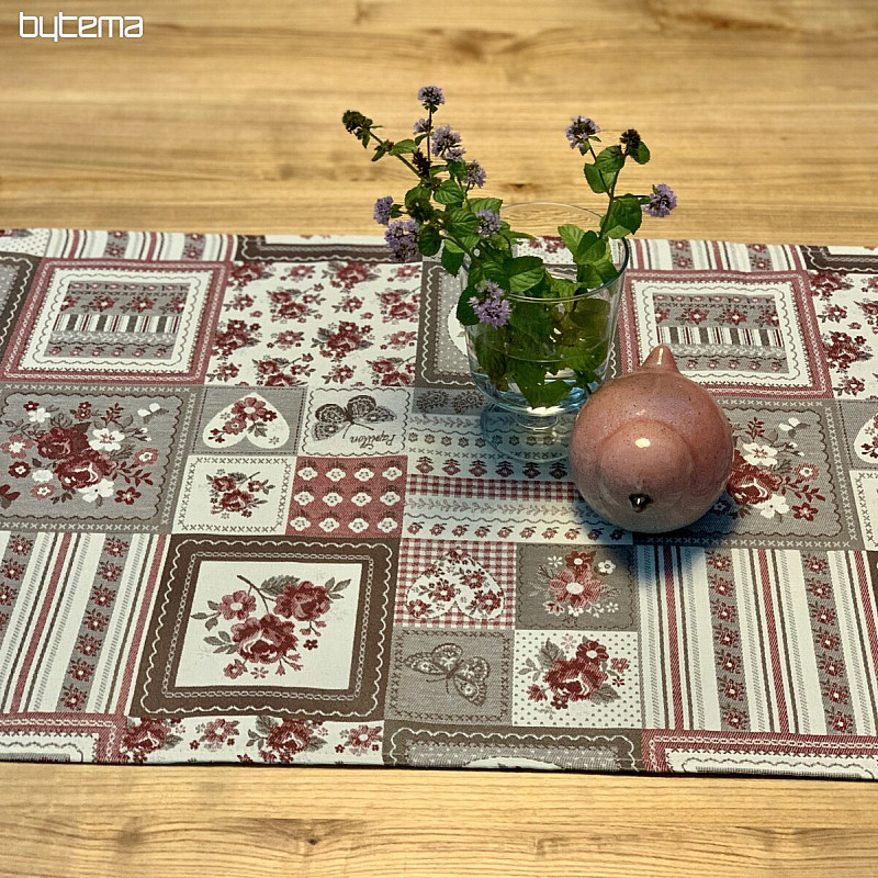 Namizni prt in šal TOSCANA VALERY PATCHWORK bordo