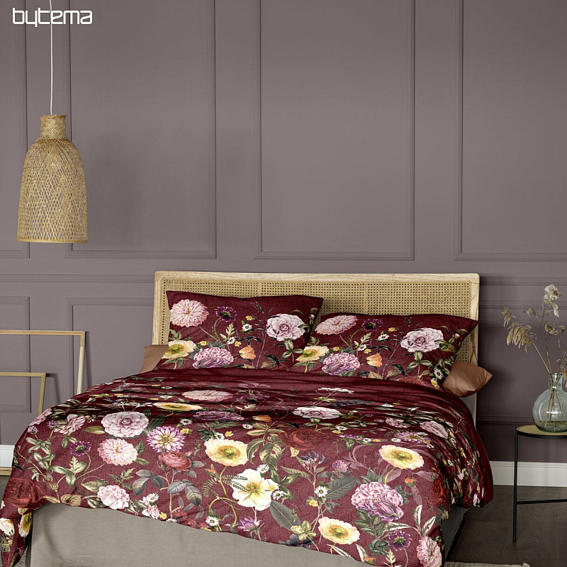 IRISETTE luksuzni bombažni saten WAVE 8576-60 ROSE BORDEAUX