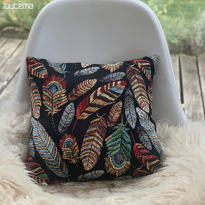 Goblen prevleka za blazino FEATHER BLACK