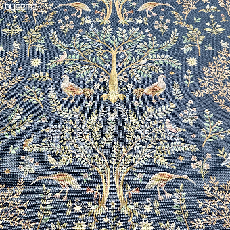 Tkanina za tapiserije WILLIAM MORRIS modra