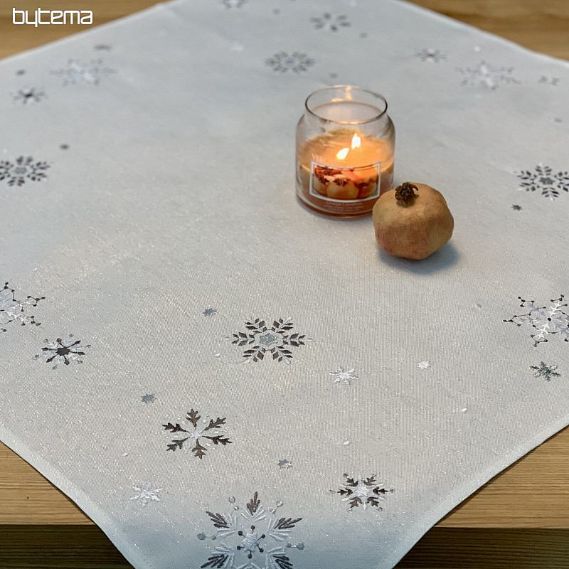 Vezen božični prt in šal GREY WHITE FLAKE