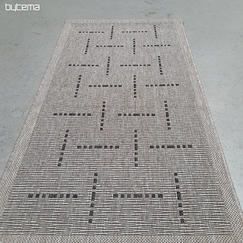 Preproga bouclé FLOORLUX 20008 črte srebrno-črna