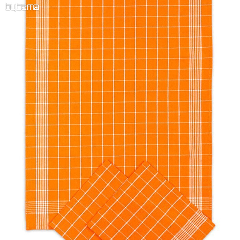 Bombažne brisače NEGATIVNO ORANŽNO KARO