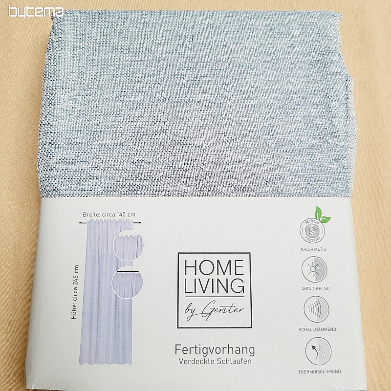 Luksuzna že izdelana zavesa HOME LIVING sivo-modra