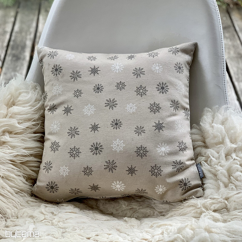 Božični okrasni pokrov FLAKES SIVO-BELI