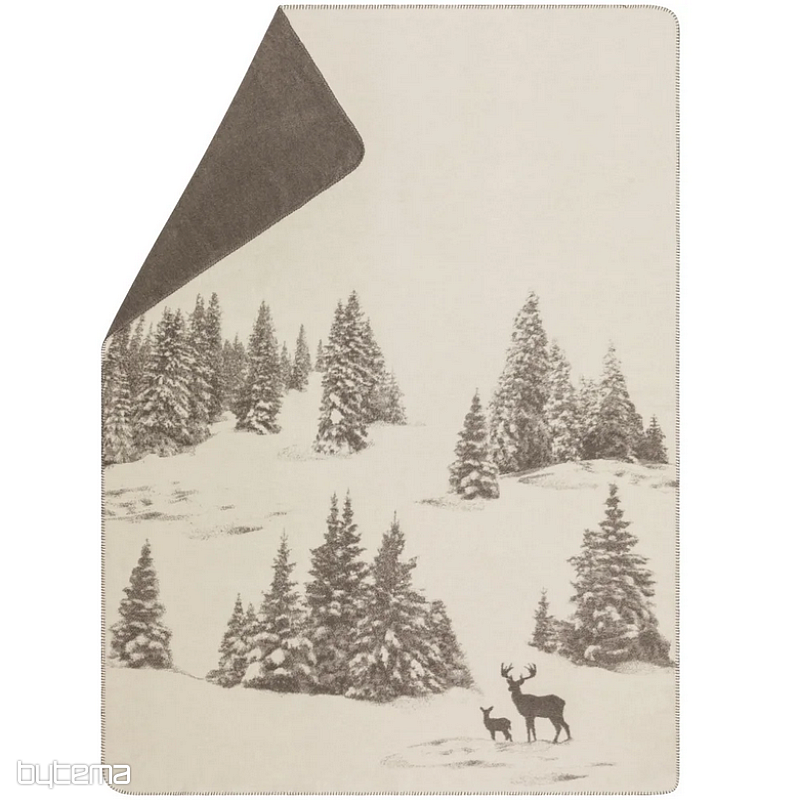 Odeja DF SAVONA SNOWY DEER kremna