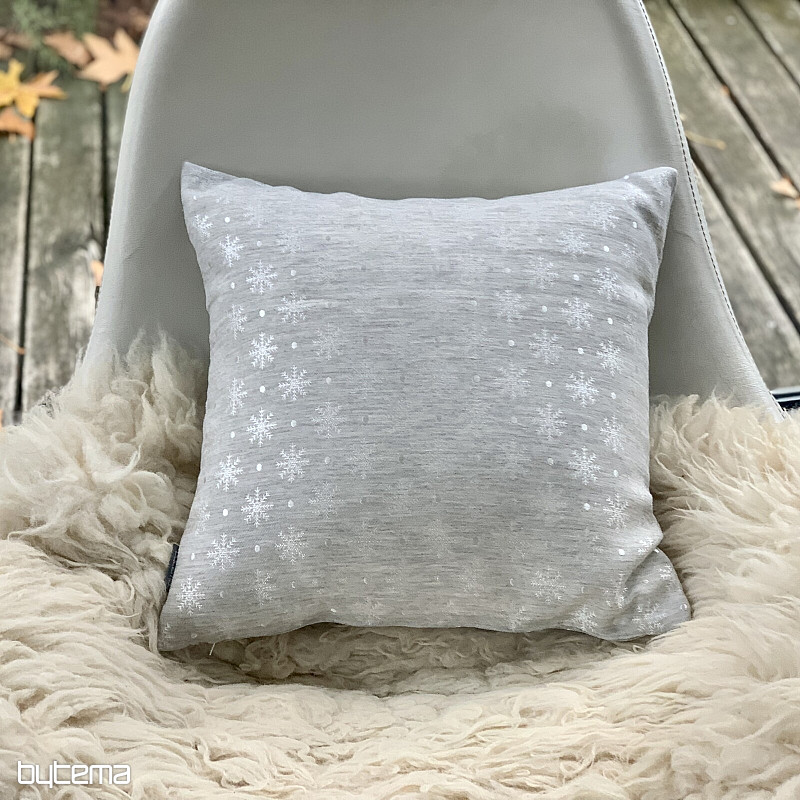 Božični okrasni pokrov FLAKE SIVO-SREBRN