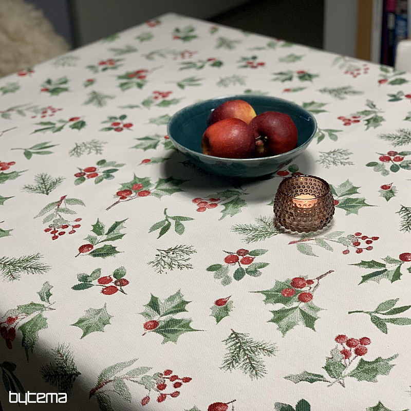 Božični prt in šal HOLLY GREEN