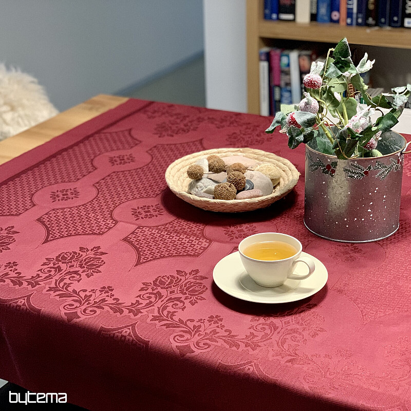 Prt DAMASK bordo 120x140