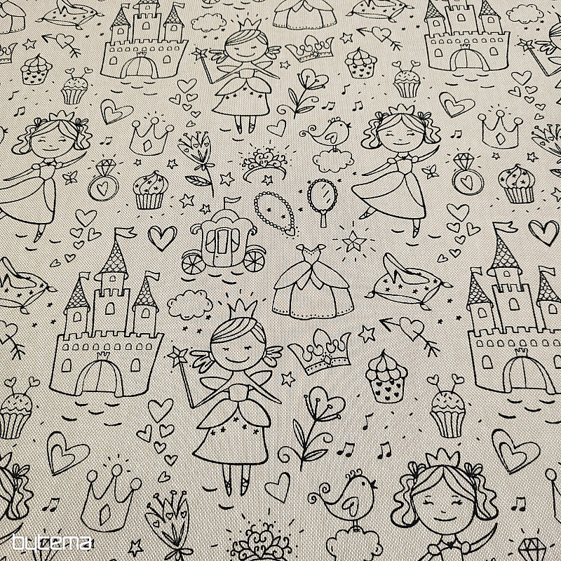 PRINCESA slikarska tkanina na enobarvnem ozadju