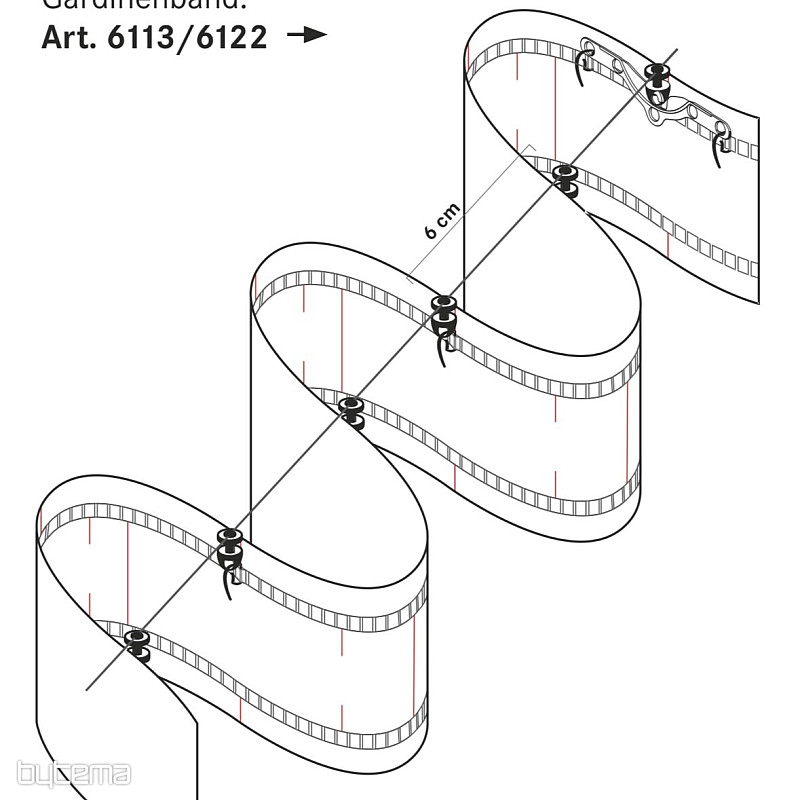 Vrvica z vrtljivim drsnikom za trak NEW WAVE 1:2