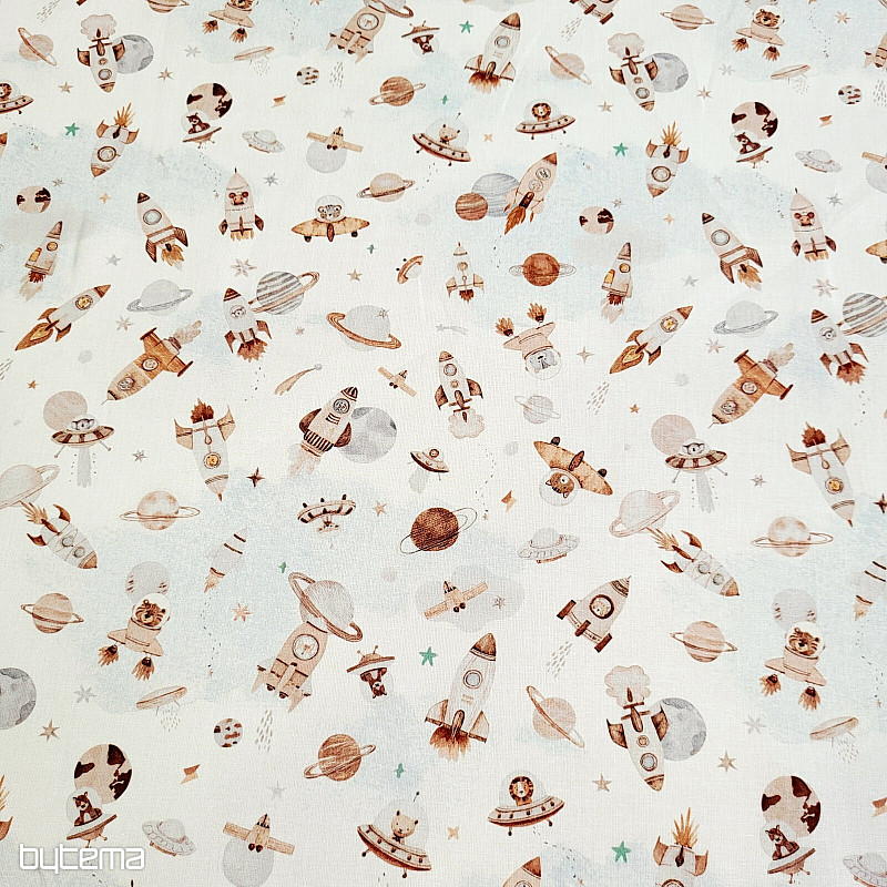 Bombažna tkanina SPACE FUZBUZ