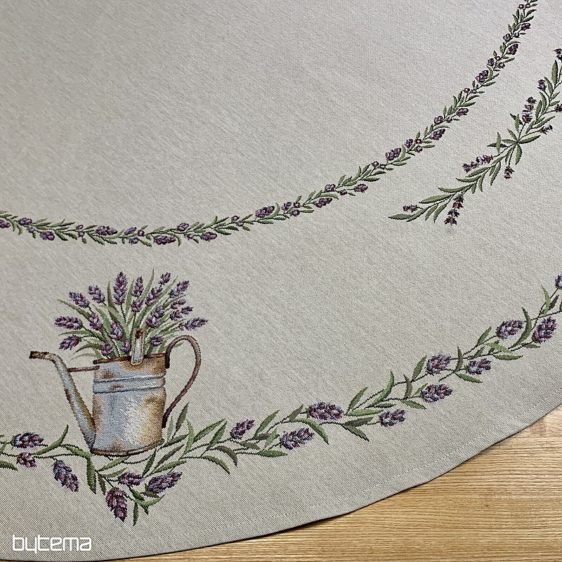 Okrogel tapiserijski prt SIVKA