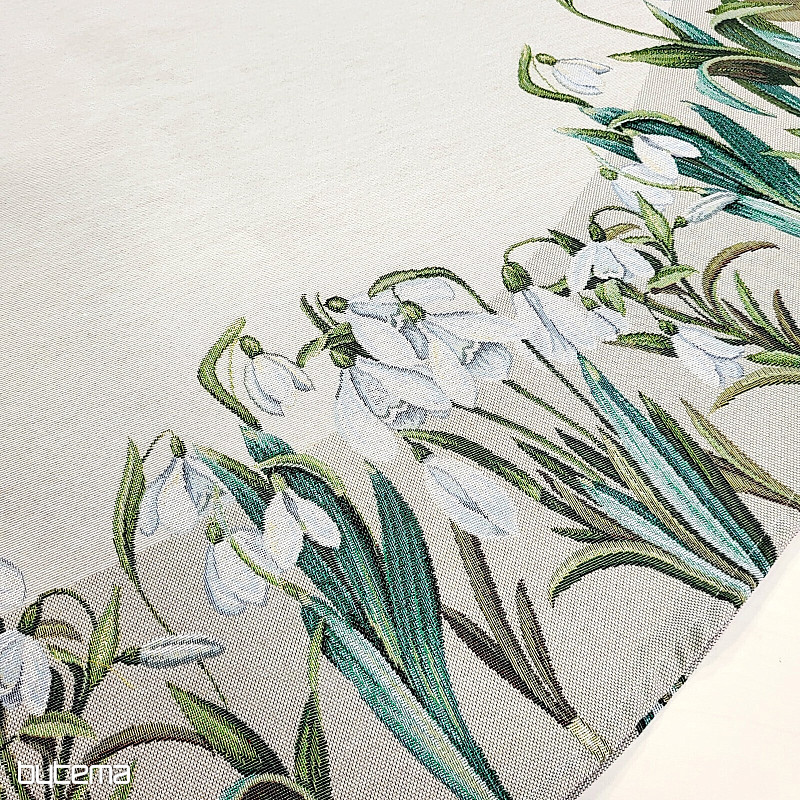 Okrogel tapiserijski prt SNOWFLAKES