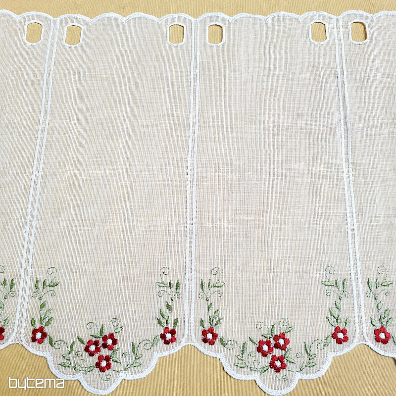 Vitražna zavesa RDEČE CVETJE