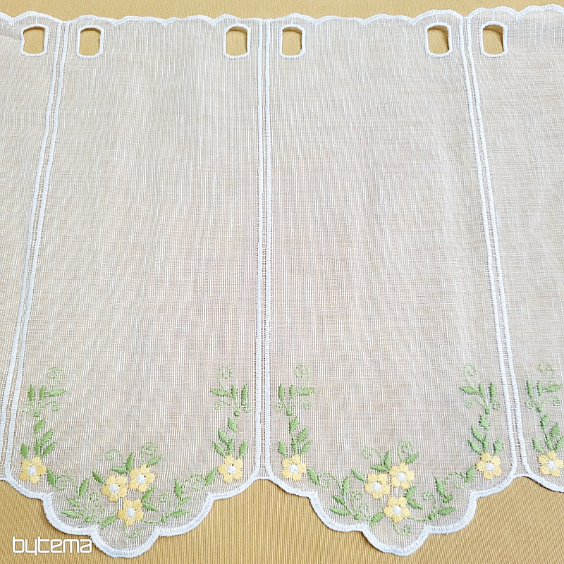 Vitražna zavesa RUMENI CVETOVI