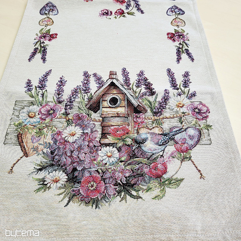 Tapiserijski prt in šal BIRDHOUSE