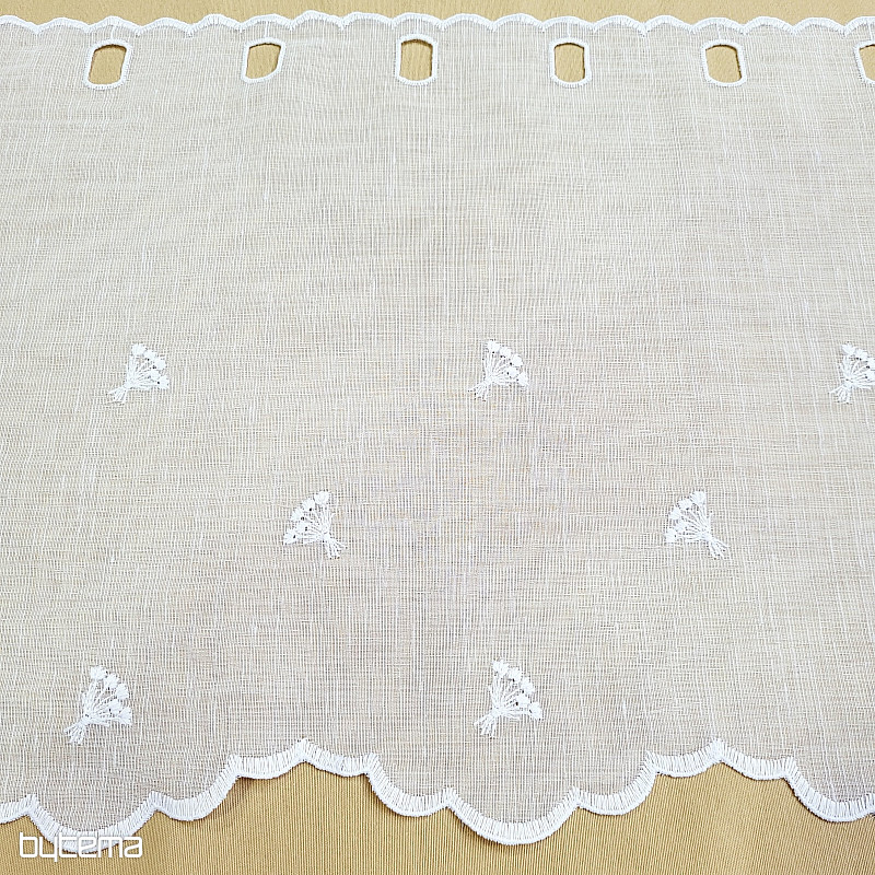 Vitražna zavesa TULIPANI MINI BELI