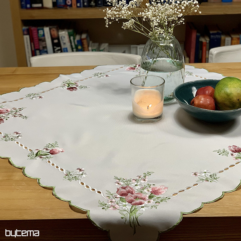 Vezen prt in šal ŠOPEK S TULIPANI