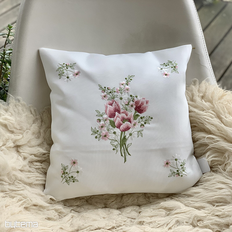 Vezena okrasna prevleka ŠOPEK S TULIPANI