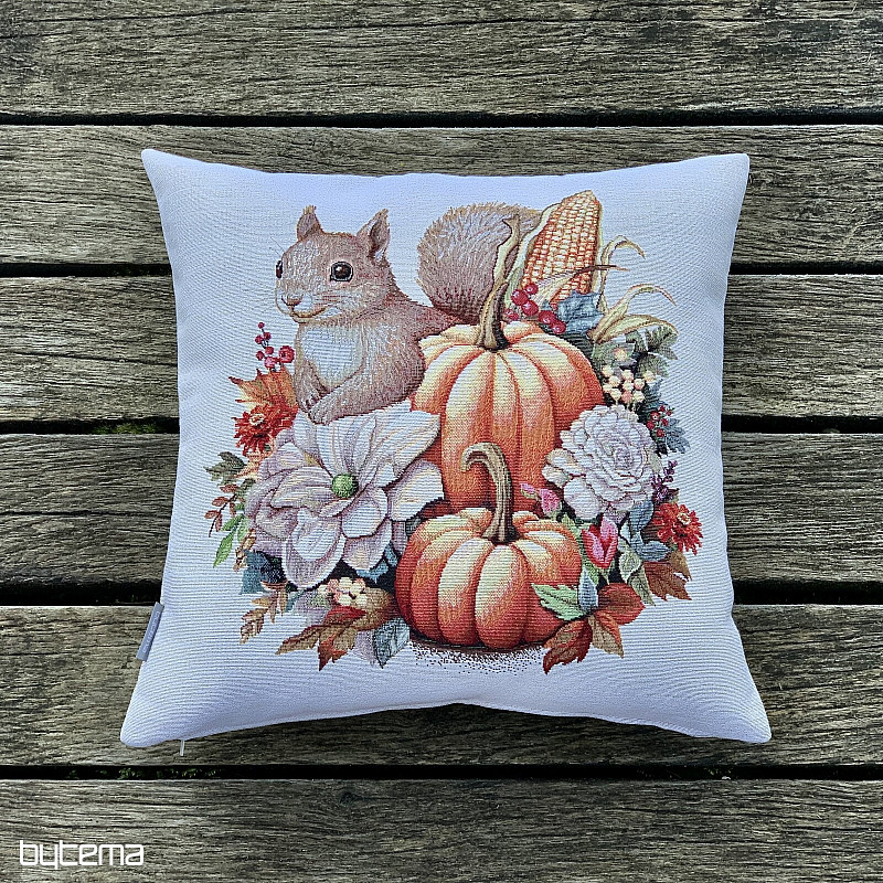 Prevleka za vzglavnik iz tapiserije BUČA IN VEVERICA