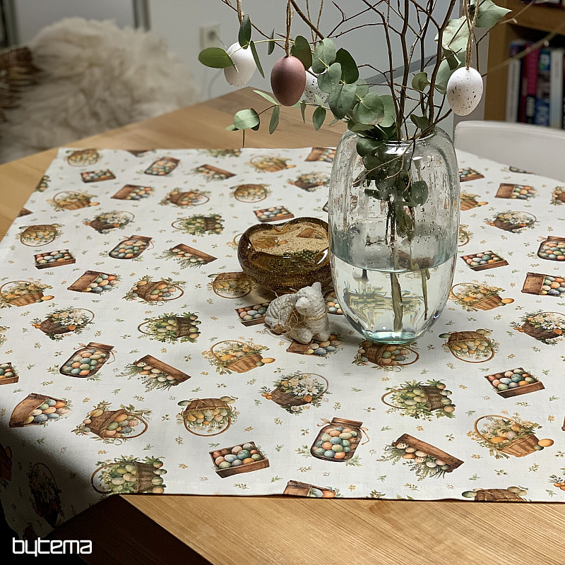 Velikonočni prt in šal PISANA JAJCA