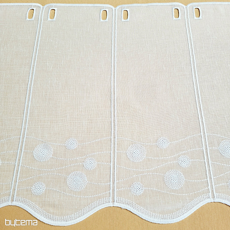 Zavesa za vitraž GERSTER 11857 kolesa bela