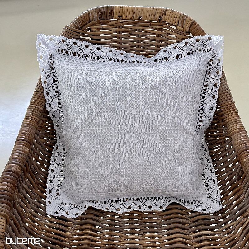 Čipkasta okrasna prevleka LACE bela