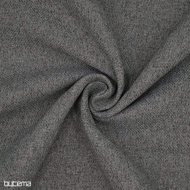 Enobarvna dizajnerska dekorativna tkanina DIM OUT GERSTER 77045/0840 TEMNO SIVA