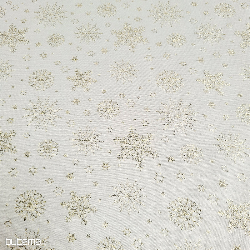 Dekorativna teflonska tkanina FLAKES COPO LUREX zlata