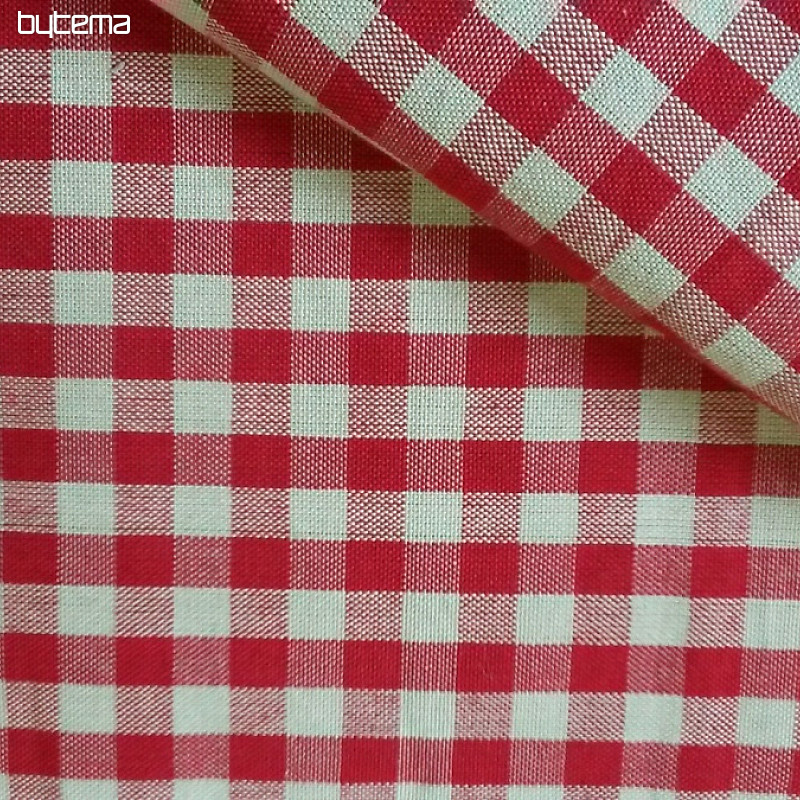 MERIGNAC karo tkanina bež/rdeča
