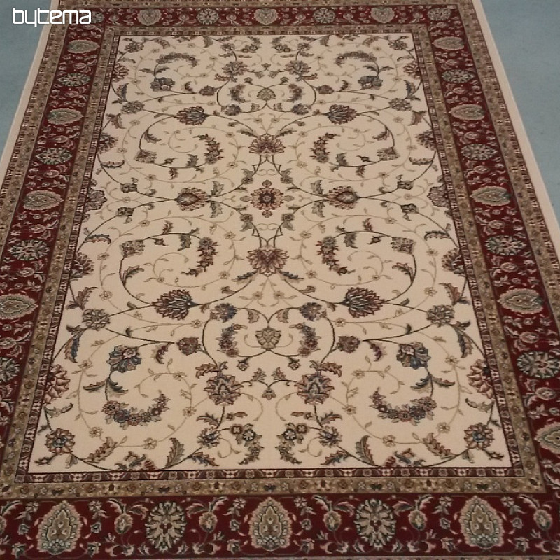 Volnena klasična preproga ORIENT krem, bordo obroba