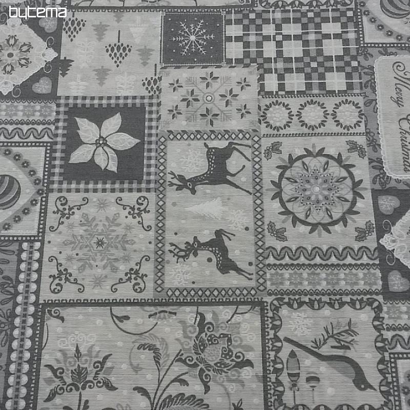 Dekorativna tkanina Božič TIROL siva