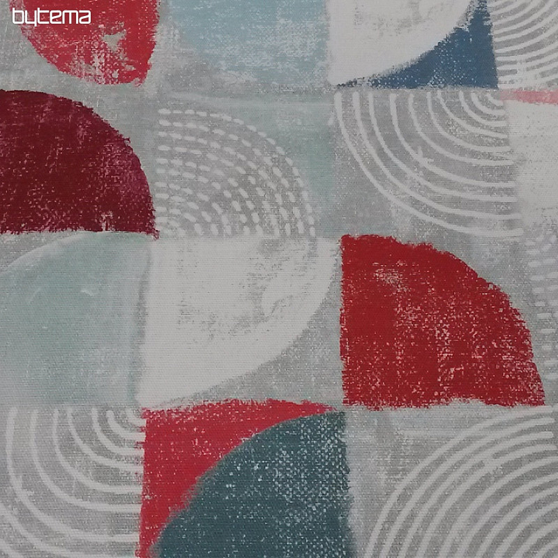 Dekorativna tkanina MOKKA GEO 1 rdeča