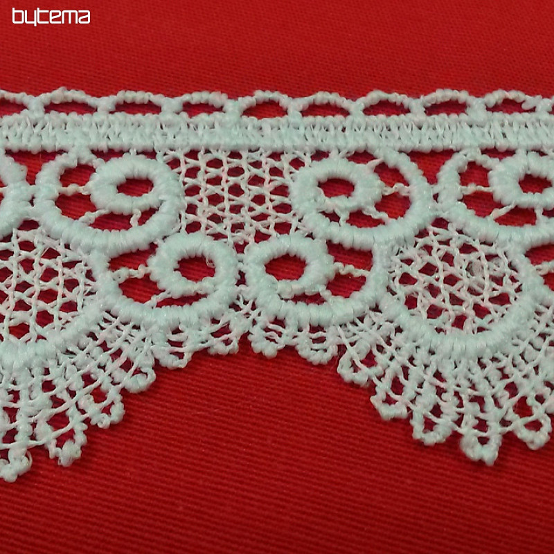 Čipka 5555/0010 5,3 cm bela mat